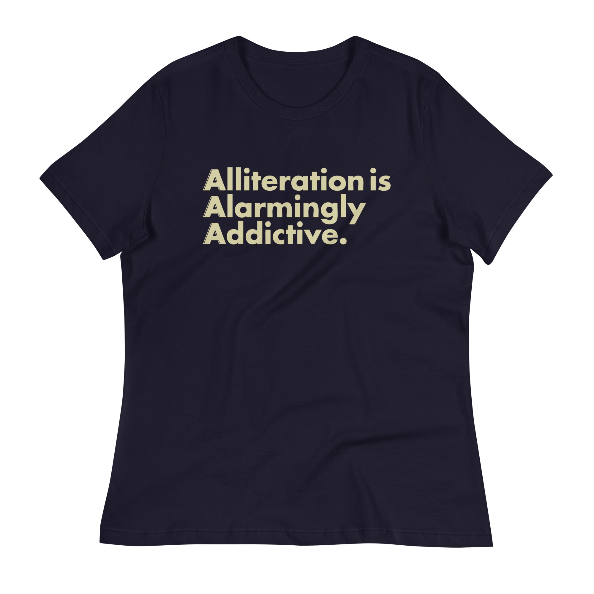 Alliteration Is Alarmingly Addictive Women's - Adult & Kids T-Shirts, Sweatshirts & Hoodies apparel design preview 1