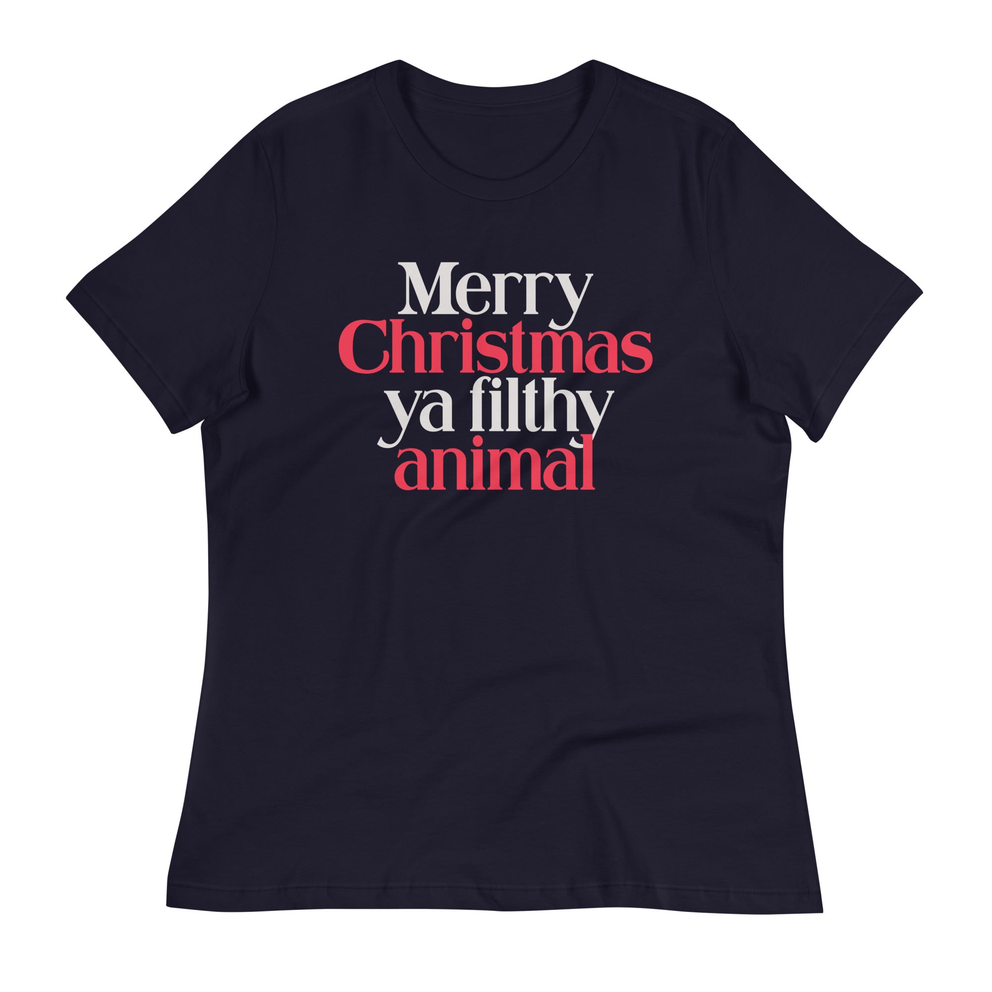 Merry Christmas Ya Filthy Animal Women's Signature - Adult & Kids T-Shirts, Sweatshirts & Hoodies apparel design preview 1