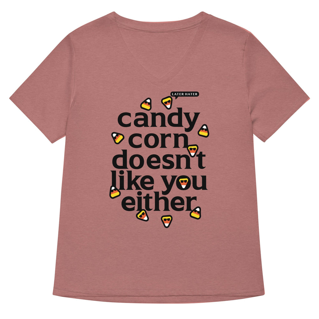 Candy Corn Doesn't Like You Either Women's V-Neck - Adult & Kids T-Shirts, Sweatshirts & Hoodies apparel design preview 1
