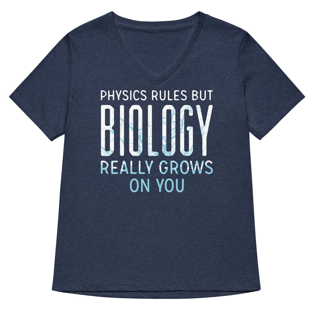 Biology Really Grows On You Women's V-Neck - Adult & Kids T-Shirts, Sweatshirts & Hoodies apparel design preview 1
