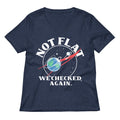 Not Flat We Checked Again Women's V-Neck - Adult & Kids T-Shirts, Sweatshirts & Hoodies apparel design preview 1