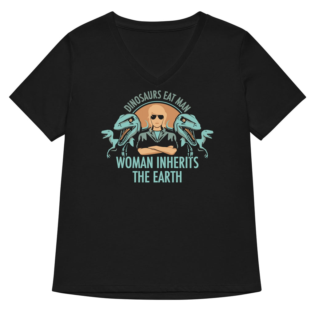 Woman Inherits The Earth Women's V-Neck - Adult & Kids T-Shirts, Sweatshirts & Hoodies apparel design preview 1