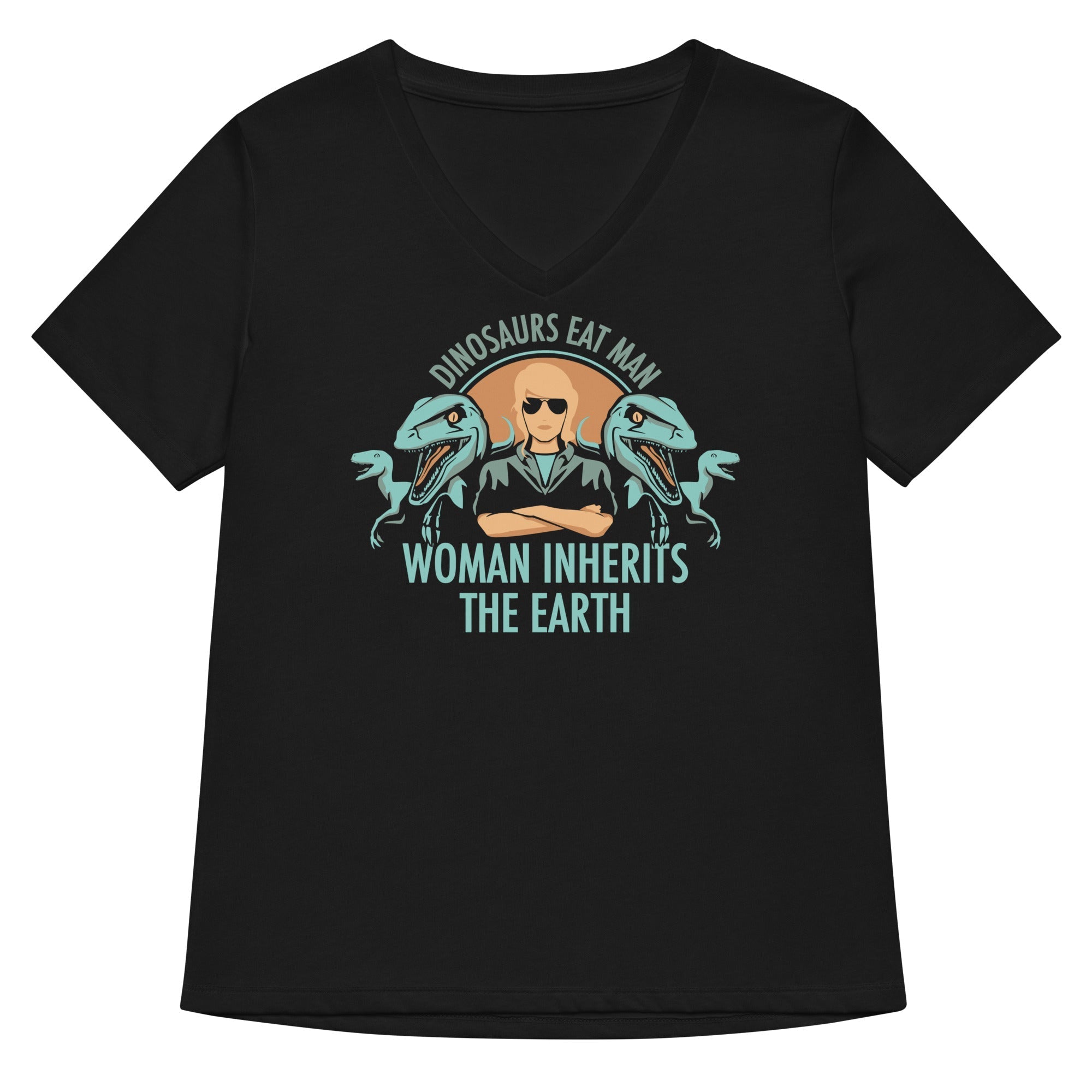 Woman Inherits The Earth Women's V-Neck - Adult & Kids T-Shirts, Sweatshirts & Hoodies apparel design preview 1