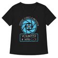 Aperture Science Volunteer Women's V-Neck - Adult & Kids T-Shirts, Sweatshirts & Hoodies apparel design preview 1