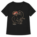 Turkey Riding T-Rex Women's V-Neck - Adult & Kids T-Shirts, Sweatshirts & Hoodies apparel design preview 1
