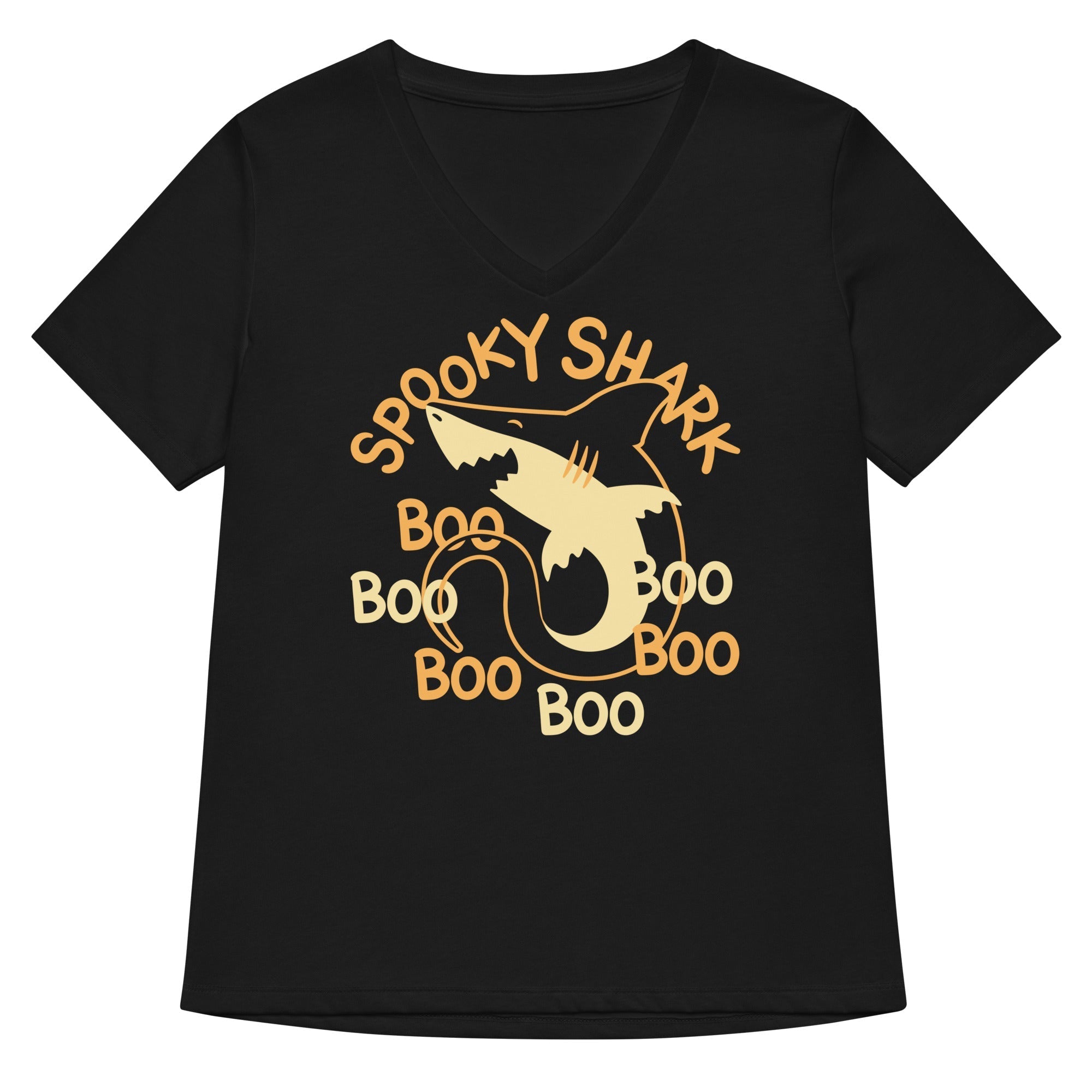 Spooky Shark Women's V-Neck - Adult & Kids T-Shirts, Sweatshirts & Hoodies apparel design preview 1