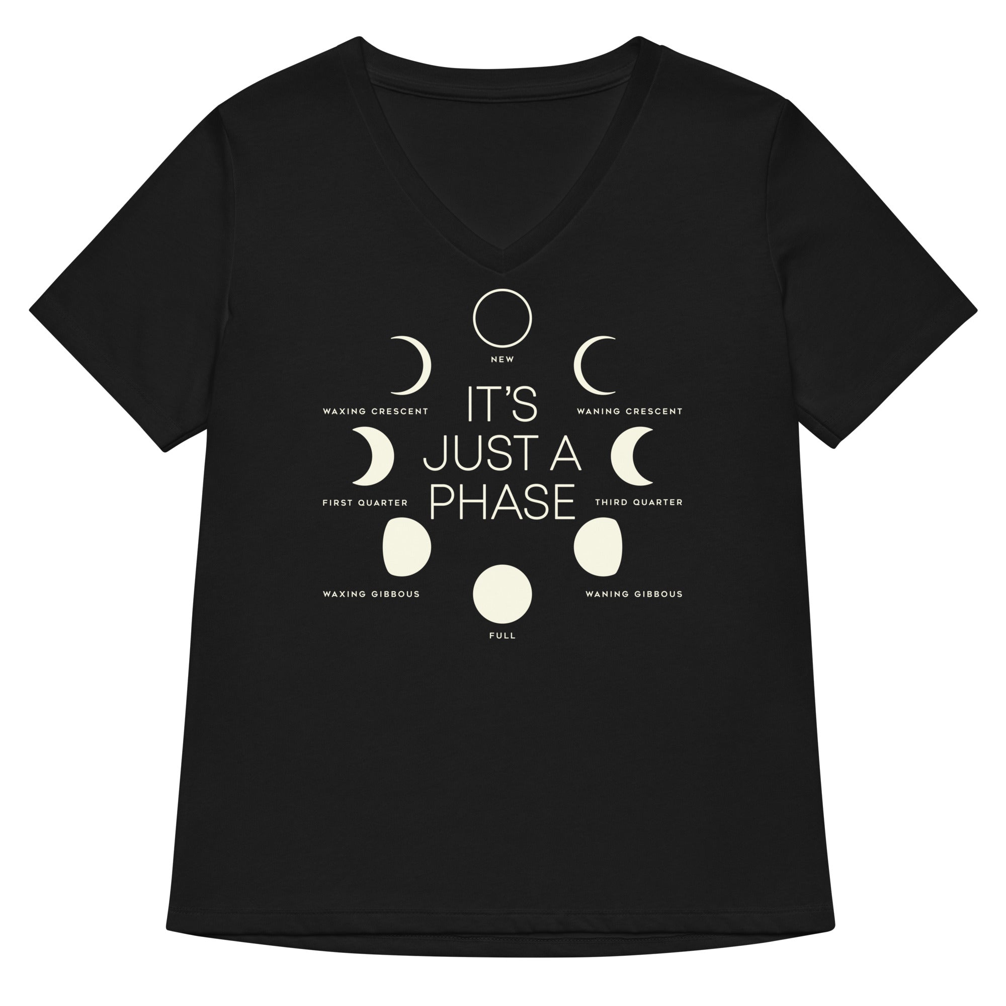 It's Just A Phase Women's V-Neck - Adult & Kids T-Shirts, Sweatshirts & Hoodies apparel design preview 1