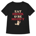 Eat Drink Be Meowy Women's V-Neck - Adult & Kids T-Shirts, Sweatshirts & Hoodies apparel design preview 1