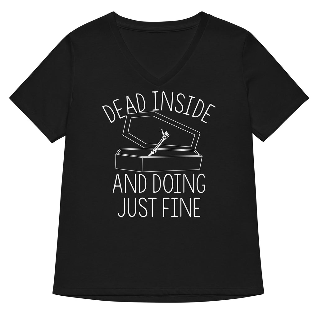 Dead Inside And Doing Fine Women's V-Neck - Adult & Kids T-Shirts, Sweatshirts & Hoodies apparel design preview 1