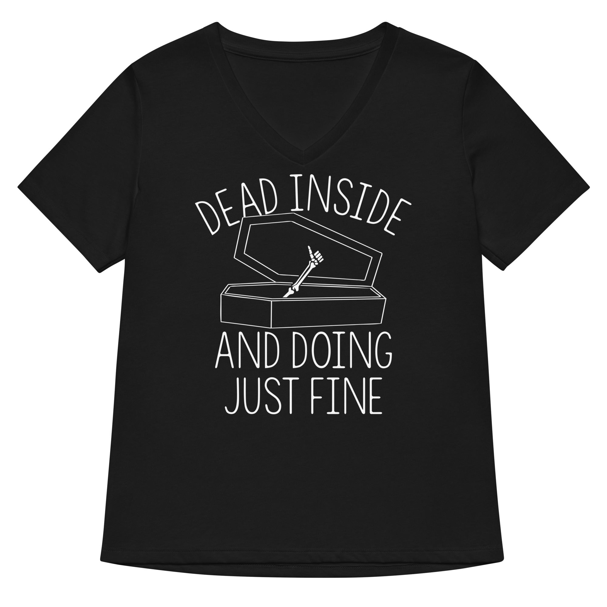Dead Inside And Doing Fine Women's V-Neck - Adult & Kids T-Shirts, Sweatshirts & Hoodies apparel design preview 1