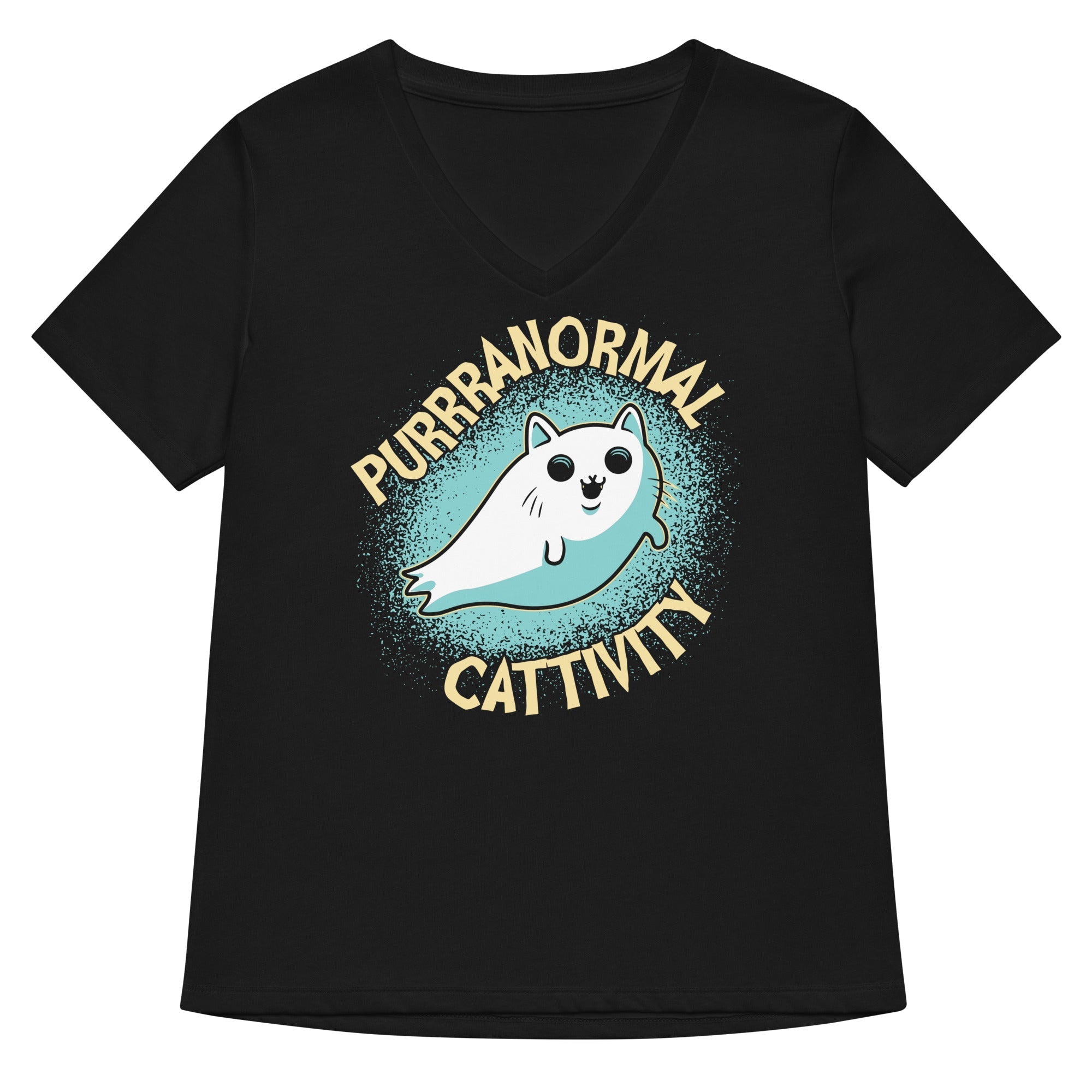 Purrranormal Cattivity Women's V-Neck - Adult & Kids T-Shirts, Sweatshirts & Hoodies apparel design preview 1