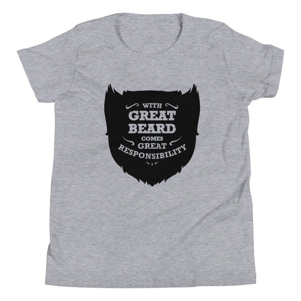With Great Beard Comes Responsibility Kid's - Adult & Kids T-Shirts, Sweatshirts & Hoodies apparel design preview 1