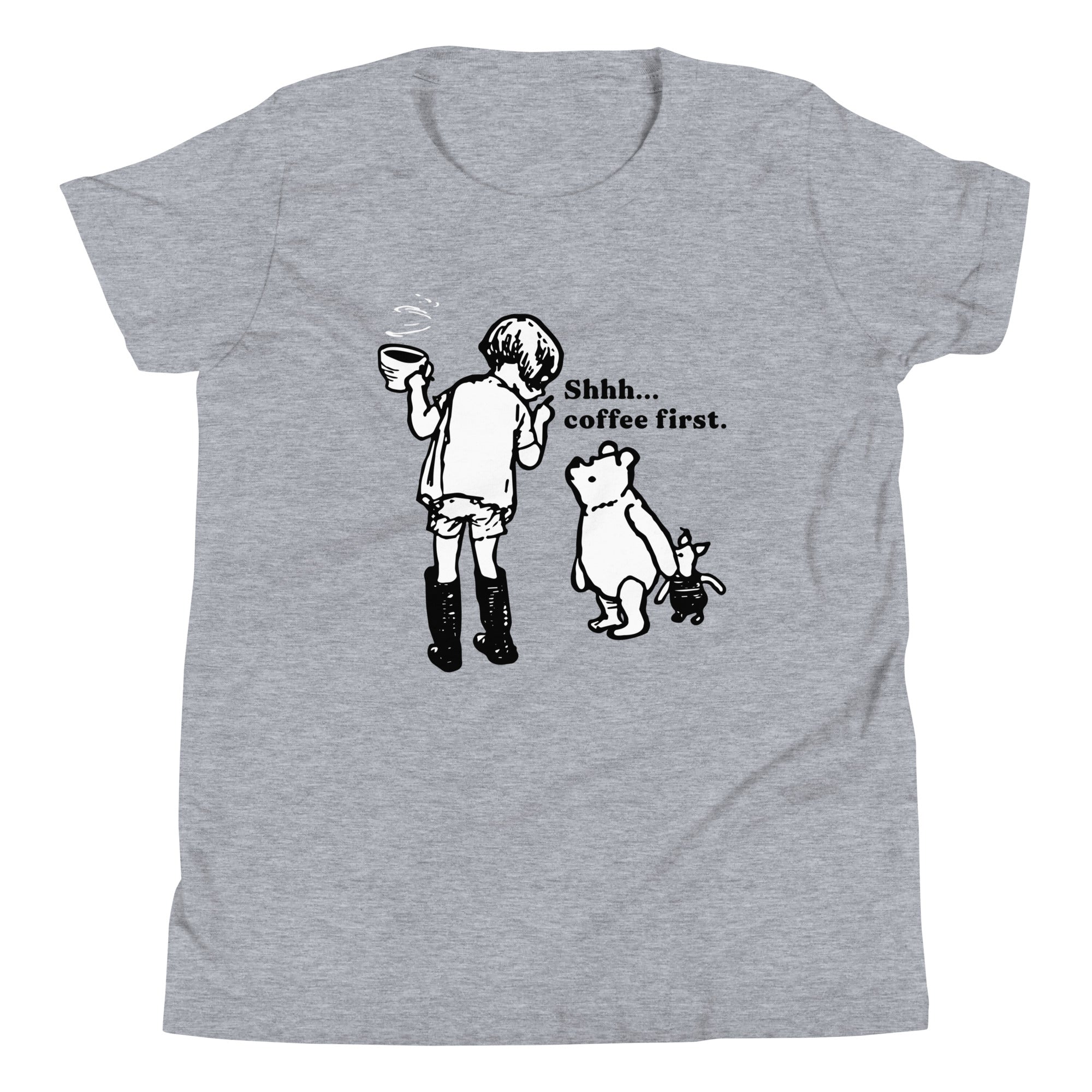 Shhh Coffee First Kid's - Adult & Kids T-Shirts, Sweatshirts & Hoodies apparel design preview 1