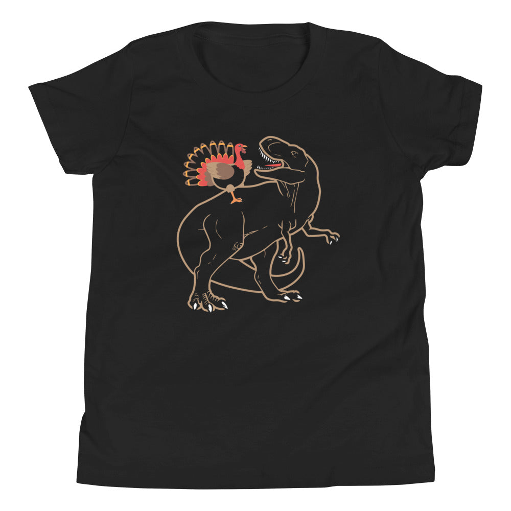 Turkey Riding T-Rex Kid's - Adult & Kids T-Shirts, Sweatshirts & Hoodies apparel design preview 1