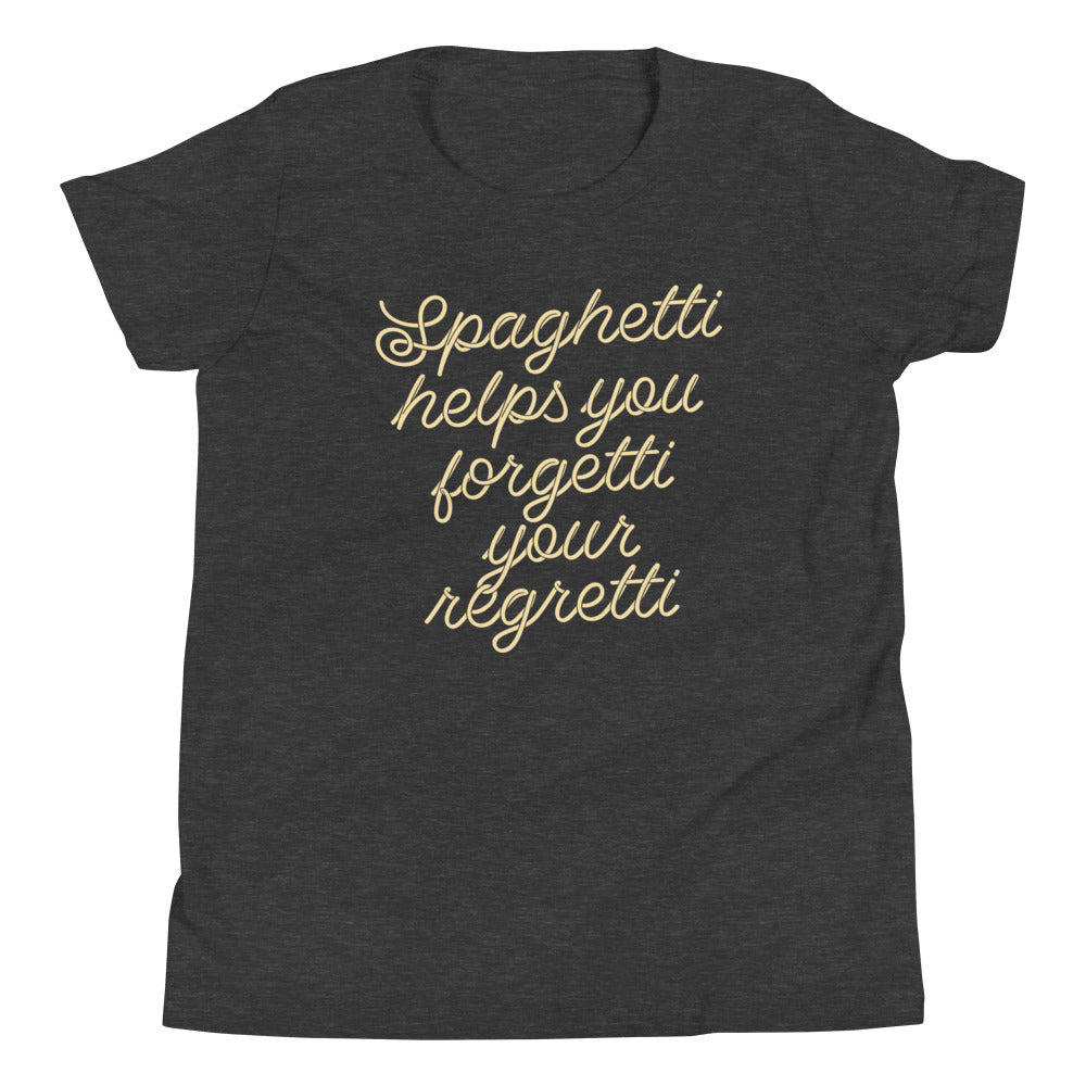 Spaghetti Helps You Forgetti Your Regretti Kid's - Adult & Kids T-Shirts, Sweatshirts & Hoodies apparel design preview 1