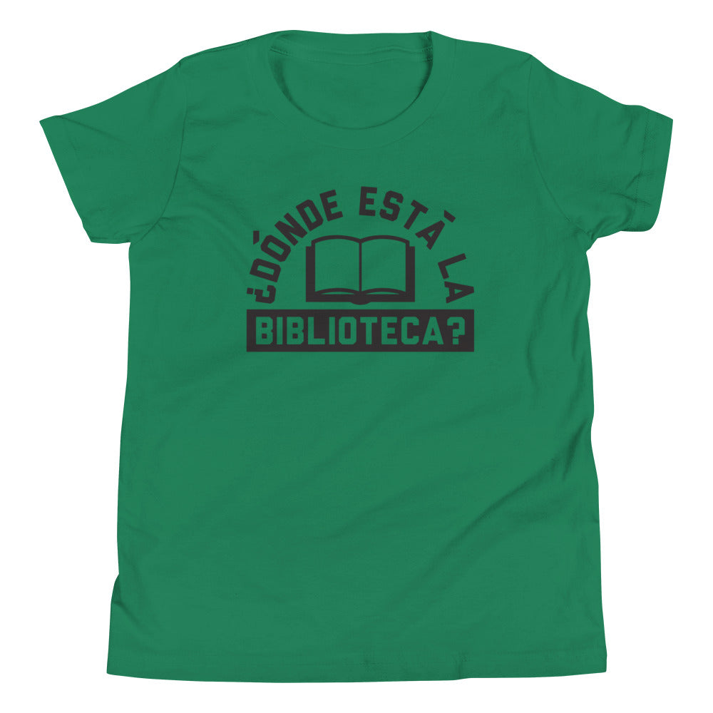 Donde Esta La Biblioteca? Kid's - Adult & Kids T-Shirts, Sweatshirts & Hoodies apparel design preview 1
