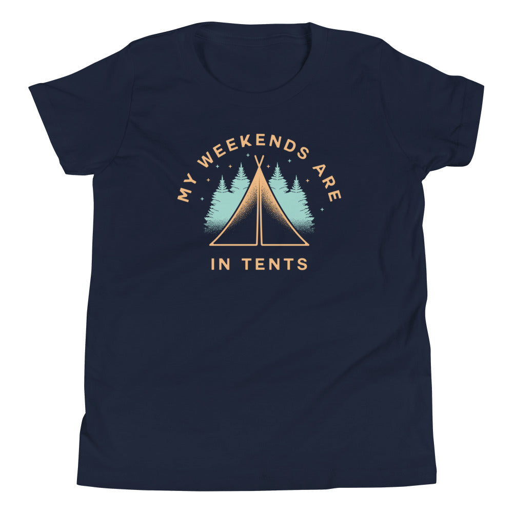 My Weekends Are In Tents Kid's - Adult & Kids T-Shirts, Sweatshirts & Hoodies apparel design preview 1