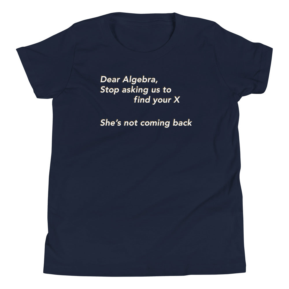Dear Algebra, Stop Asking Us To Find Your X Kid's - Adult & Kids T-Shirts, Sweatshirts & Hoodies apparel design preview 1