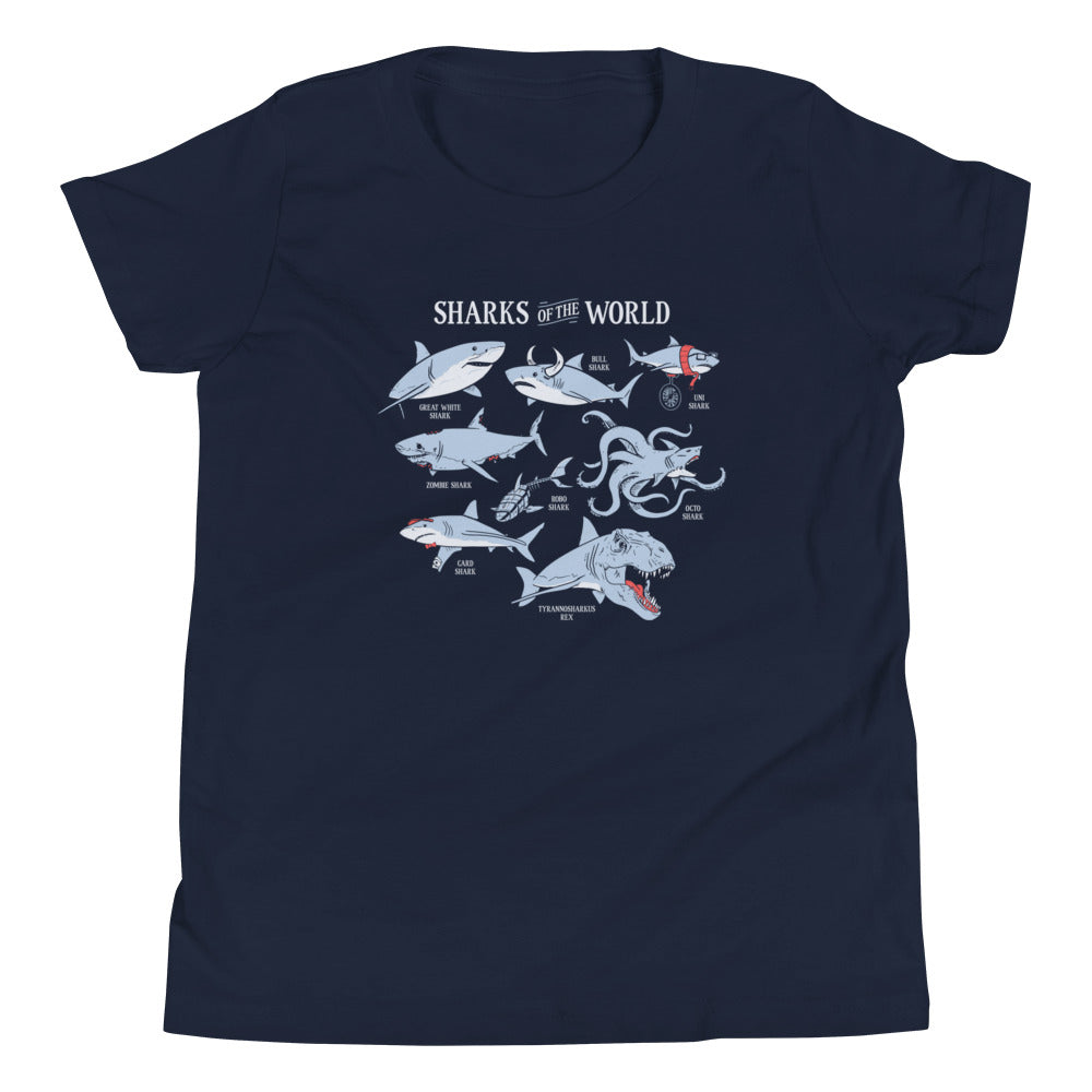 Sharks Of The World Kid's - Adult & Kids T-Shirts, Sweatshirts & Hoodies apparel design preview 1