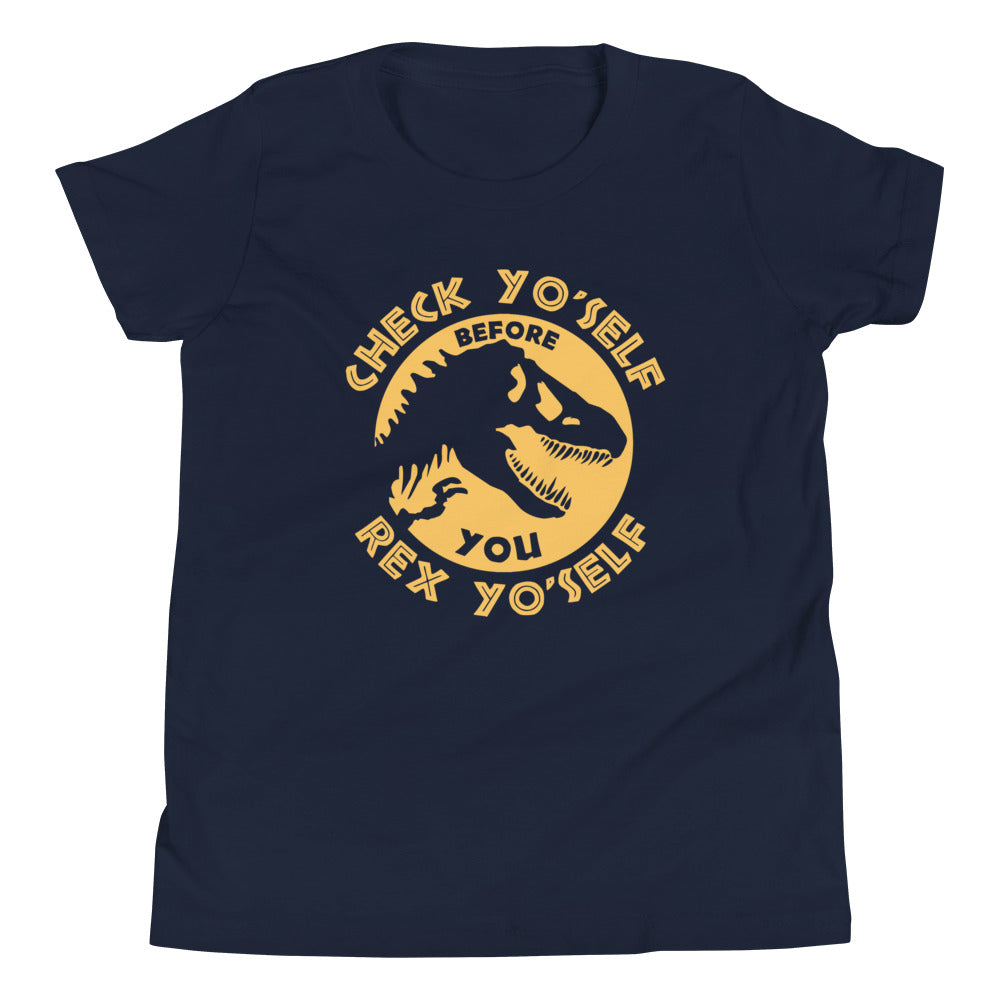 Check Yo'Self Before You Rex Kid's - Adult & Kids T-Shirts, Sweatshirts & Hoodies apparel design preview 1