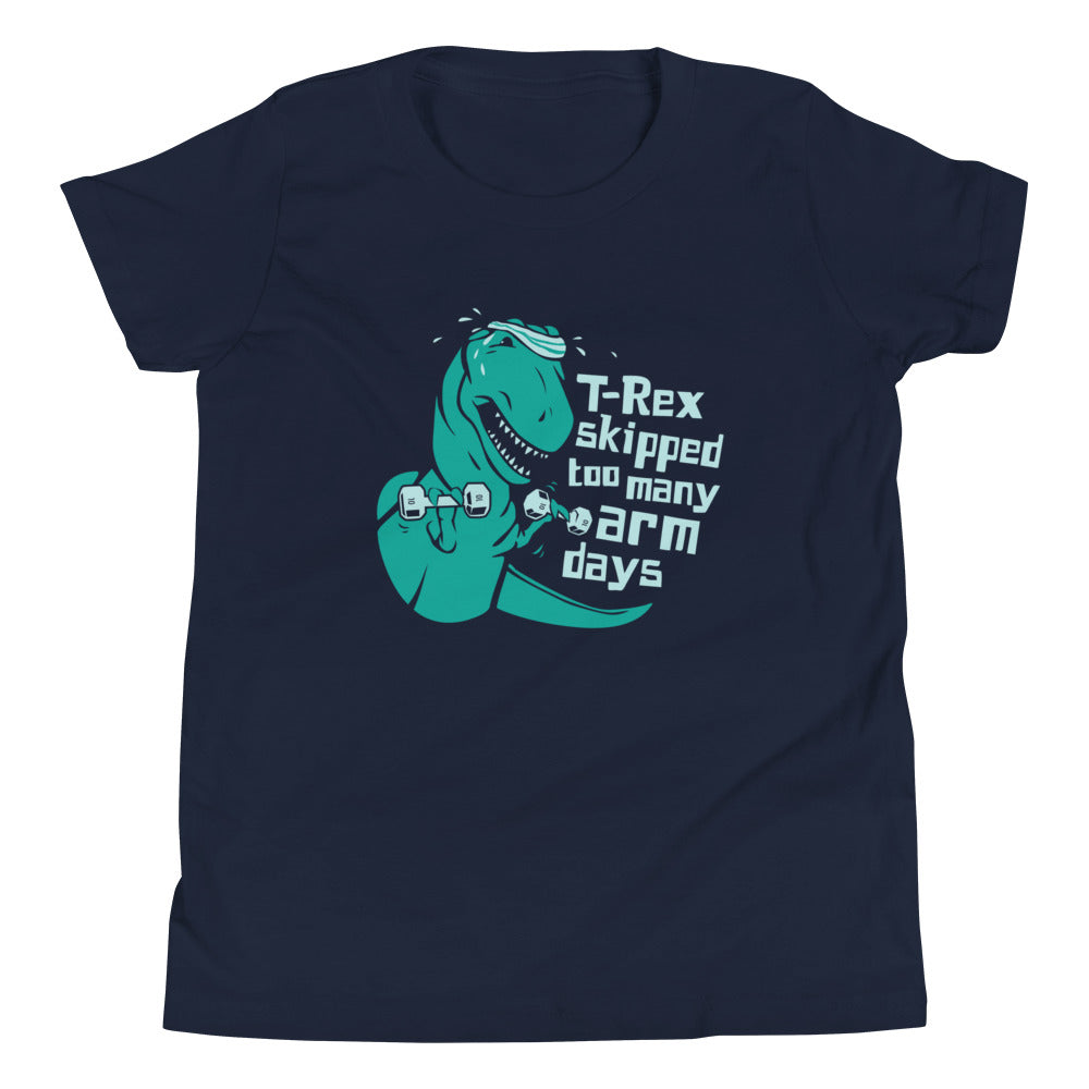 T-Rex Skipped Too Many Arm Days Kid's - Adult & Kids T-Shirts, Sweatshirts & Hoodies apparel design preview 1