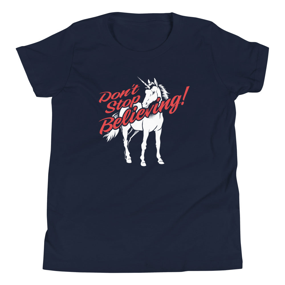 Don't Stop Believing Unicorn Kid's - Adult & Kids T-Shirts, Sweatshirts & Hoodies apparel design preview 1