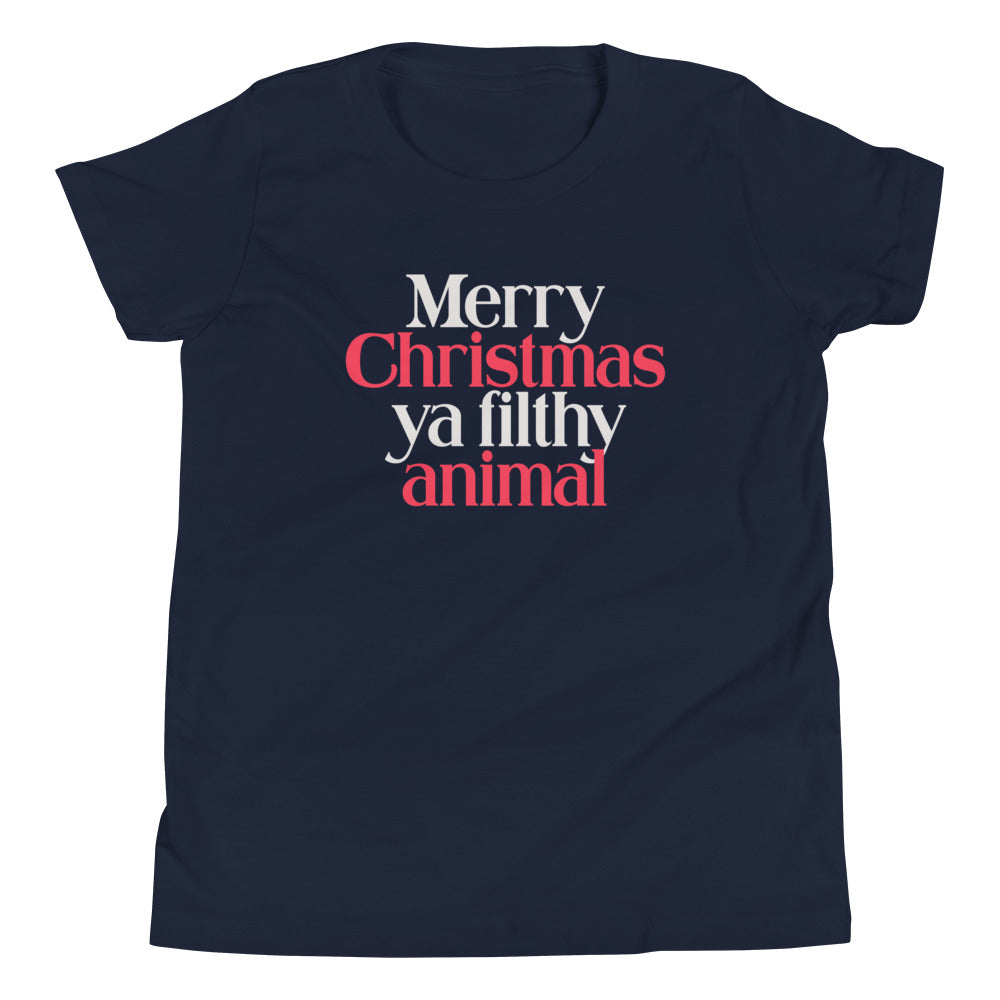 Merry Christmas Ya Filthy Animal Kid's - Adult & Kids T-Shirts, Sweatshirts & Hoodies apparel design preview 1